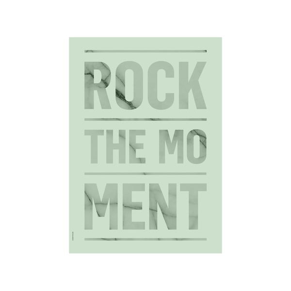 Plakat autorski Rock The Moment Green, A3