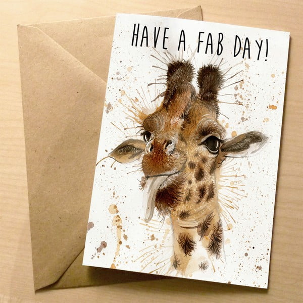 Kartka okolicznościowa Wraptious Splatter Giraffe Fab