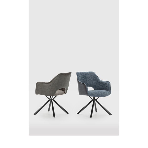 Szare tapicerowane fotele jadalniane zestaw z podłokietnikami 2 szt. Mariel – Marckeric-image-1