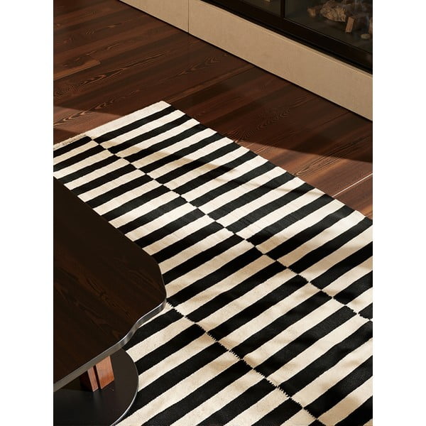 Czarno-biały wełniany dywan dwustronny tkany ręcznie 160x230 cm Donna – Hanse Home-image-3