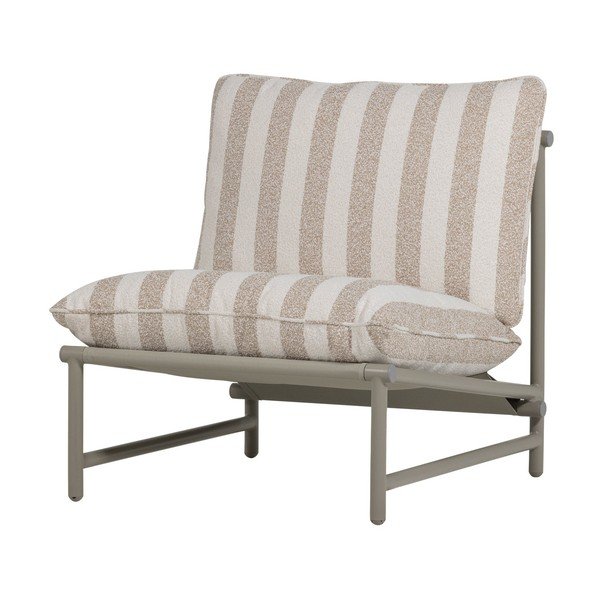 Beżowy metalowy/tapicerowany fotel ogrodowy Elvo – WOOOD