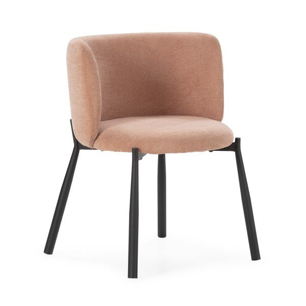 Brzoskwiniowe tapicerowane fotele jadalniane zestaw 2 szt. Ginny – MOME