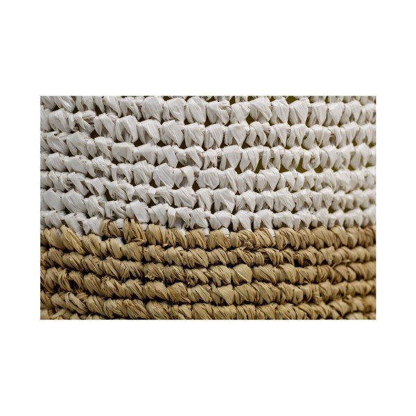 Puf z rafii z białym detalem HSM collection Raffia, 40x50 cm-image-1
