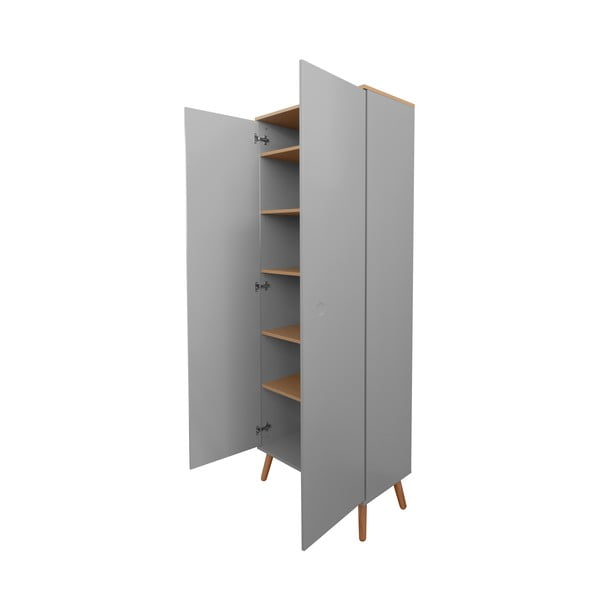 Szara szafa z nogami z drewna dębowego Tenzo Dot-image-4