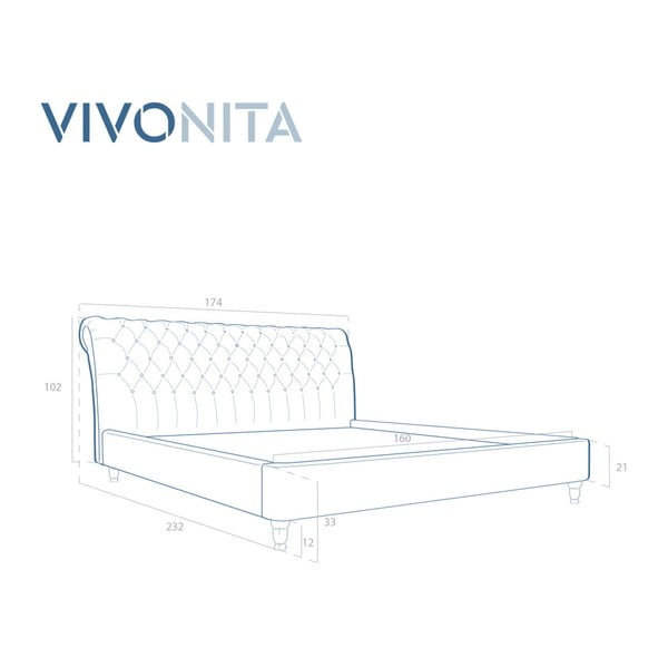 Szare łóżko z drewna bukowego Vivonita Allon, 160x200 cm-image-2