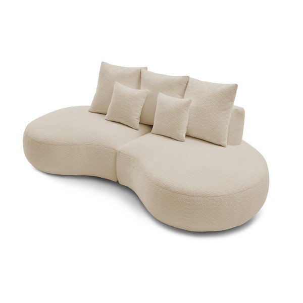 Beżowa sofa z materiału bouclé 260 cm Saint-Germain – Bobochic Paris-image-4