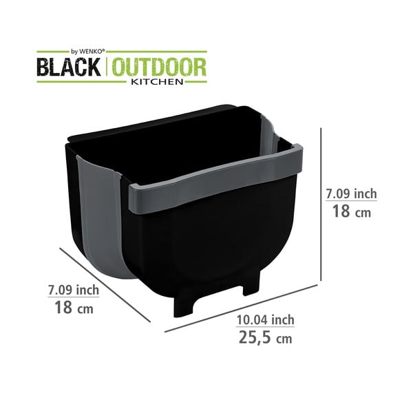 Czarny wiszący kosz na śmieci Wenko Black Outdoor Kitchen Fago, 5 l-image-4
