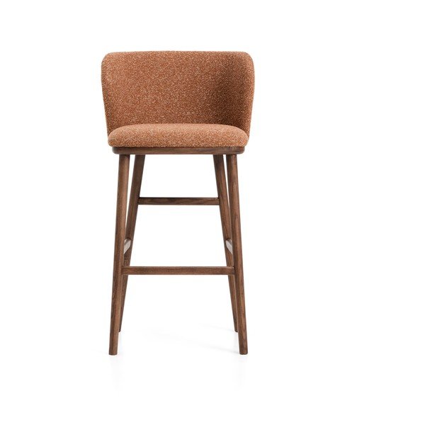 Tapicerowany hoker w kolorze terakoty (wysokość siedziska 75 cm) Ciselia – Kave Home-image-4