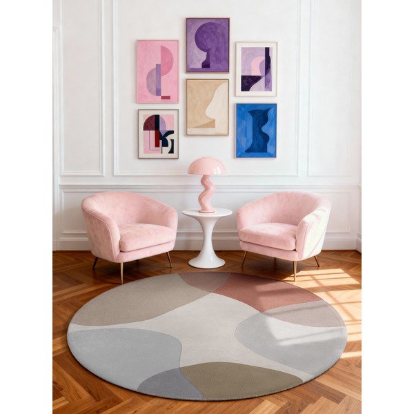 Beżowy wełniany okrągły dywan tkany ręcznie ø 200 cm Hackney Clarissa – Ted Baker-image-1