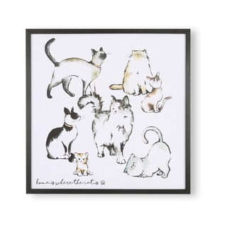 Plakat w ramie Art for the home Home Is Where The Cat Is, 50x50 cm