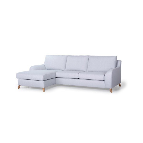 Jasnoszara sofa z szezlongiem po lewej stronie Scandic Lewis-image-2