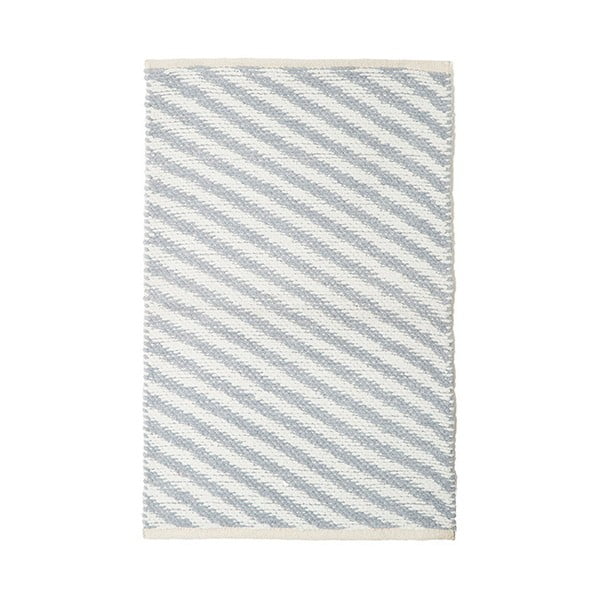 Szaro-beżowy bawełniany ręcznie tkany dywan Pipsa Diagonal, 90x60 cm