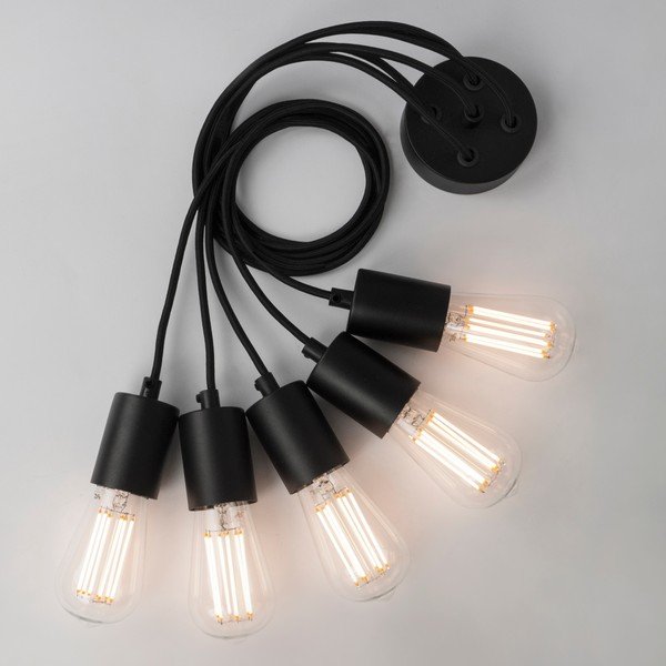 Czarna lampa wisząca z 5 żarówkami Bulb Attack Cero Basic Marine-image-1