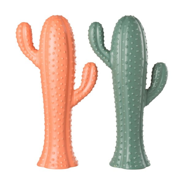 Zestaw 2 kaktusów dekoracyjnych J-Line Cactus Dots, wys. 59 cm