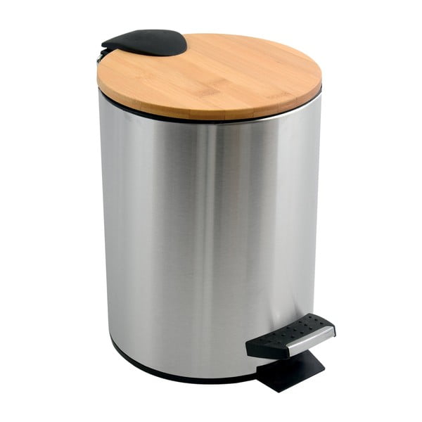 Stalowy kosz na śmieci z pedałem w kolorze matowego srebra 3 l   Adonis – Spirella