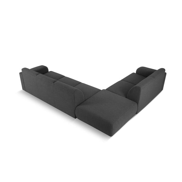 Ciemnoszary narożnik z materiału bouclé (lewostronny) Molino – Micadoni Home-image-3