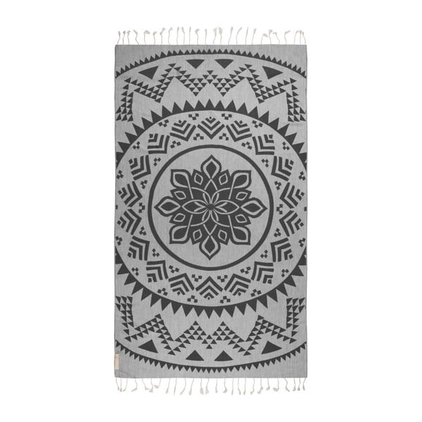 Czarny ręcznik hammam Begonville Arcane, 180x95 cm