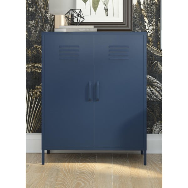 Niebieska metalowa szafka 80x102 cm Bradford – Queer Eye-image-1