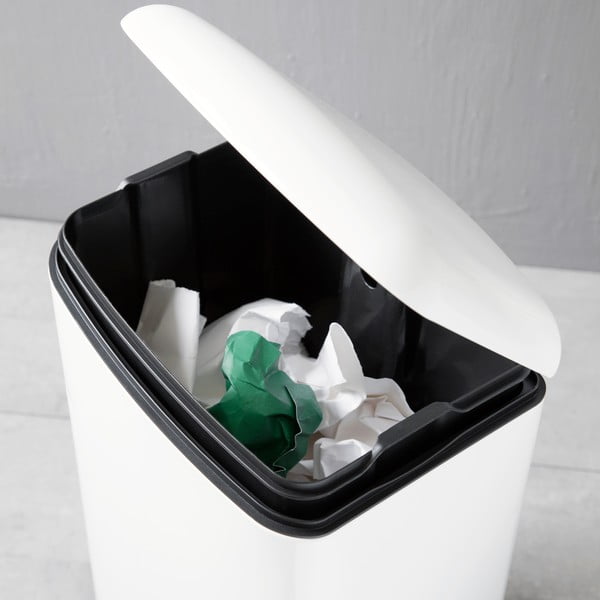 Biały kosz Steel Function Square Dustbin, 30 l-image-1