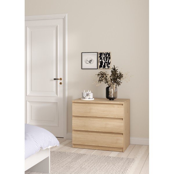 Komoda w dekorze dębu w naturalnym kolorze 77x70x50 cm Naia – Tvilum-image-1