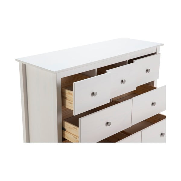 Biała niska komoda z litego drewna sosnowego 110x80 cm Berna – Marckeric-image-4