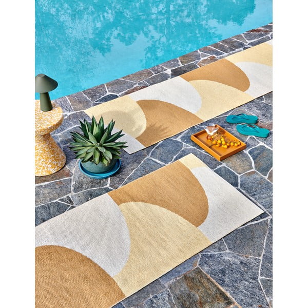 Chodnik odpowiedni na zewnątrz w kolorze ochry 70x270 cm Hill Ochre Pale Yellow – Pappelina-image-4