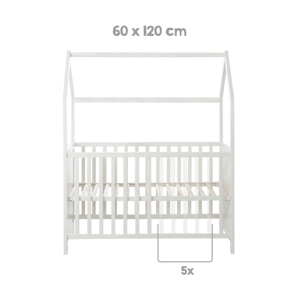 Białe łóżeczko 60x120 cm – Roba-image-3