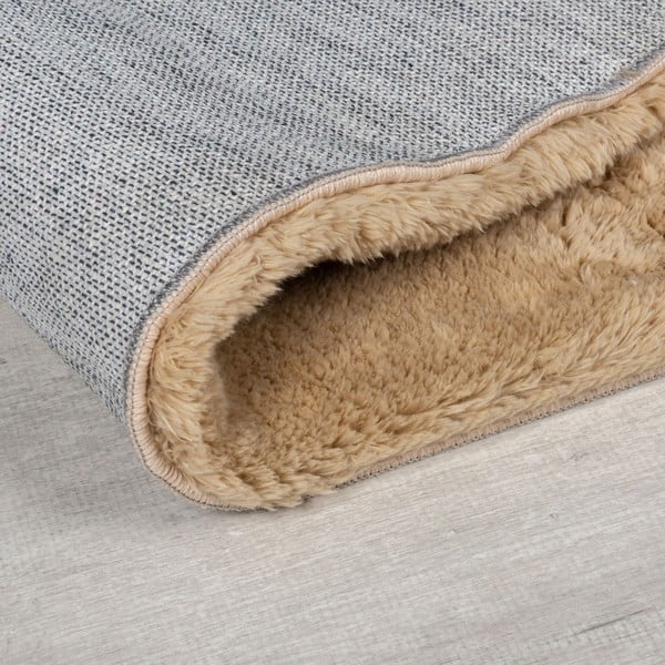 Brązowa syntetyczna skóra 160x230 cm Faroe Wool Look Fur – Flair Rugs-image-2