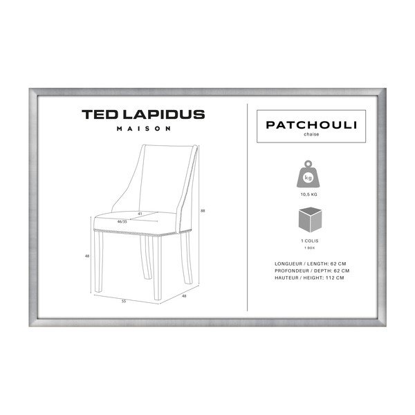 Miętowe krzesło z czarnymi nogami Ted Lapidus Maison Patchouli-image-4