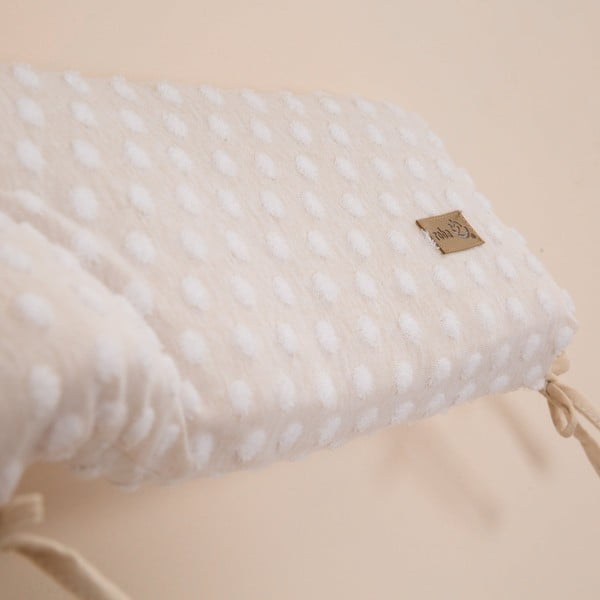 Beżowy ochraniacz do łóżeczka z mieszanki bawełny 170 cm Frosty Almond – Roba-image-3