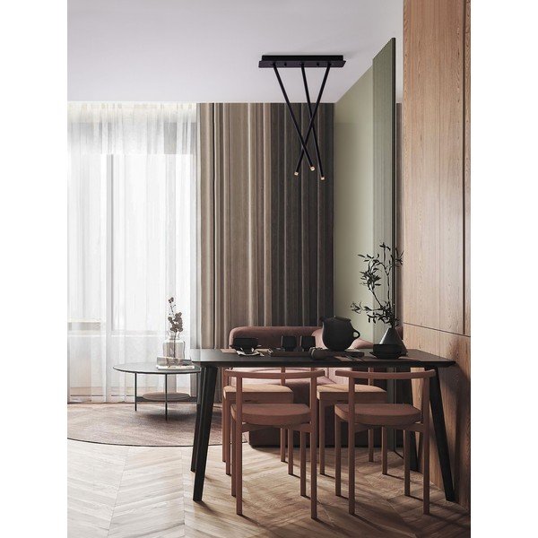 Aluminiowa lampa sufitowa LED z elastyczną konstrukcją w kolorze matowej czerni 10x45 cm Stilvi – Nova Luce-image-1