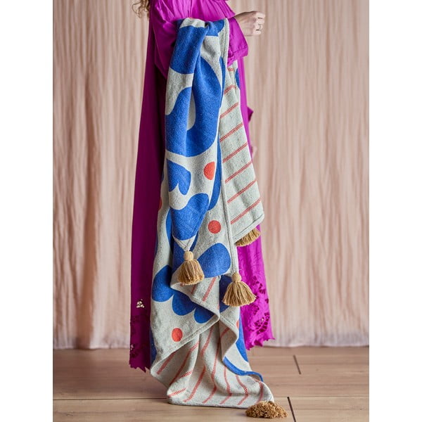 Niebieski koc 130x160 cm Eviaya – Bloomingville-image-1