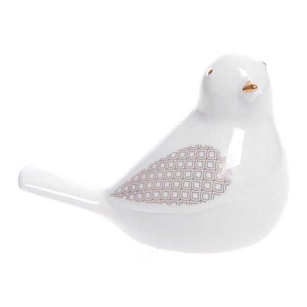 Biały ptaszek ceramiczny, wys. 6 cm