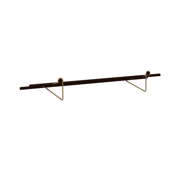 Czarna bambusowa półka na buty z mosiężnymi dodatkami We Do Wood Shoe Rack-image-1