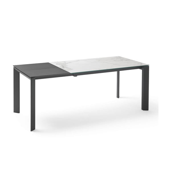 Szaro-czarny stół rozkładany do jadalni sømcasa Tamara Blanco, dł. 160/240 cm