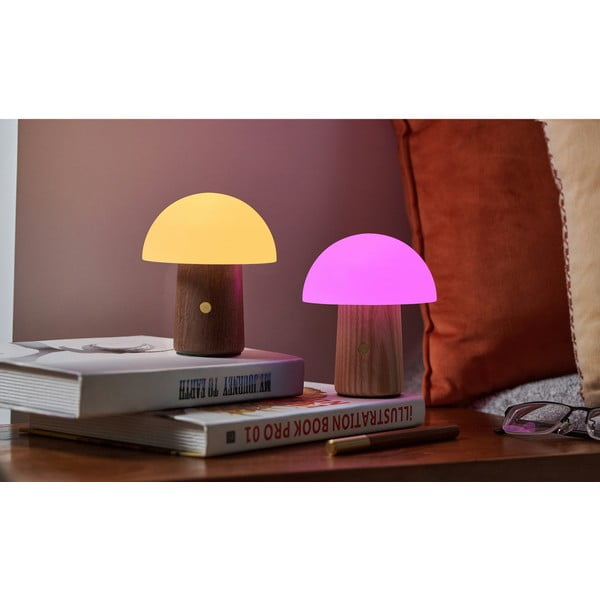 Biała/w ciemnym naturalnym kolorze lampa stołowa LED (wysokość 12,5 cm) Alice Mushroom – Gingko-image-1