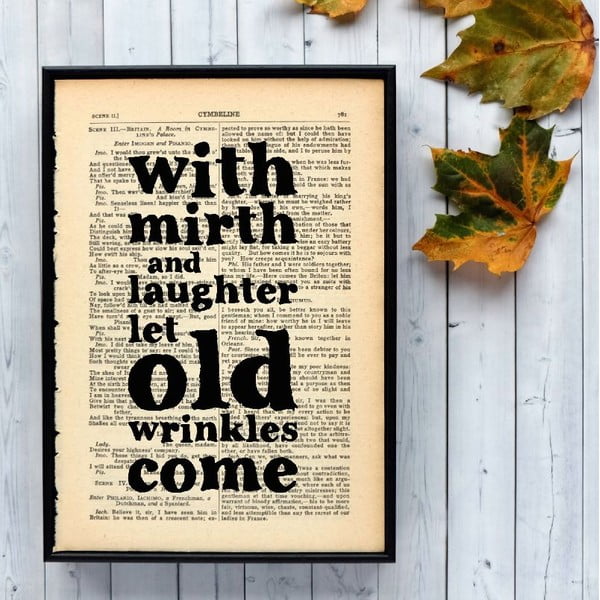 Plakat w drewnianej ramie Shakespeare Mirth and Laughter