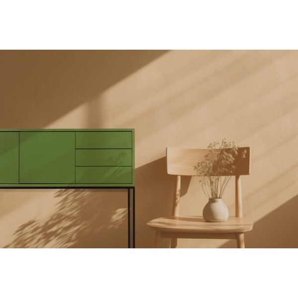 Zielona niska komoda 113x88,5 cm Scott – Really Nice Things-image-1