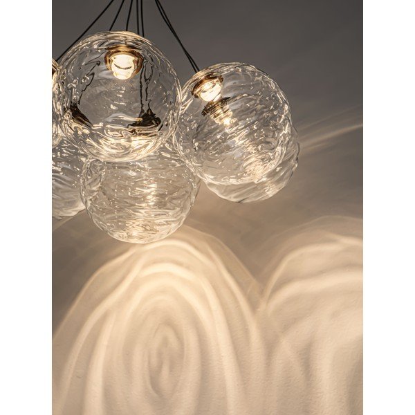 Szklana lampa wisząca LED ze ściemniaczem w kolorze mosiądzu ø 42 cm Blazik – Nova Luce-image-1
