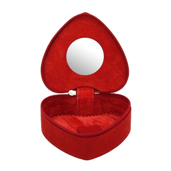 Szkatułka na biżuterię Friedrich Lederwaren Heart Red, 10,5x9,5x4,5 cm