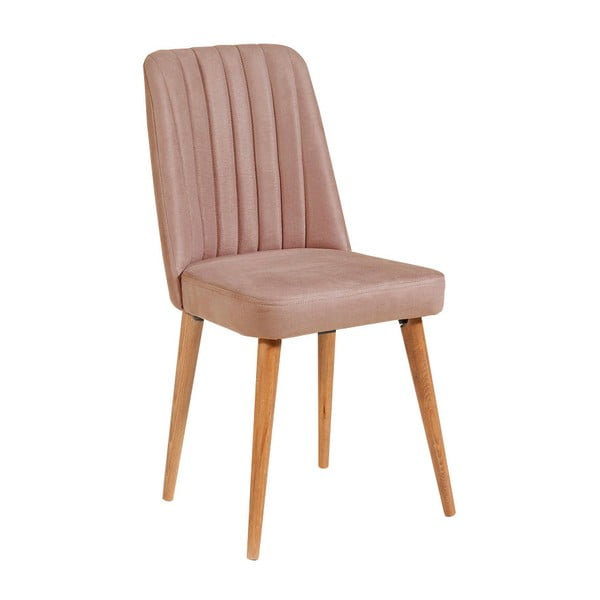 Jasnoróżowe aksamitne krzesło Stormi Sandalye – Kalune Design