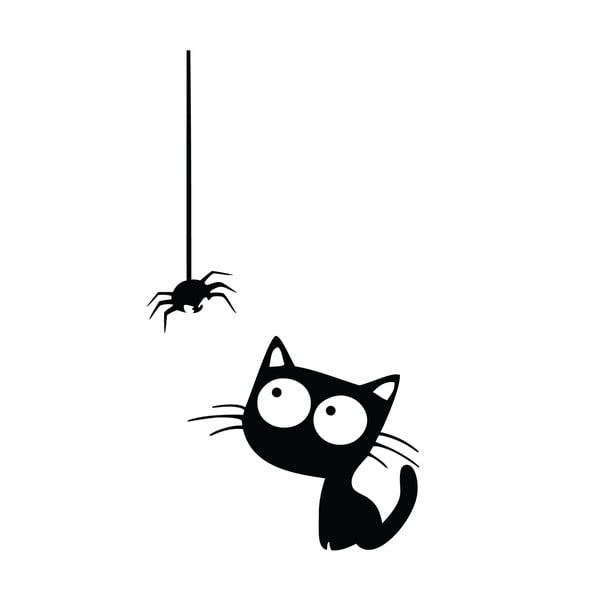 Naklejka Ambiance Cat And Spider-image-1