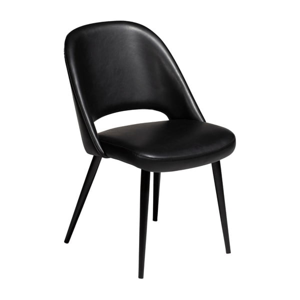 Czarne krzesło ze skóry ekologicznej DAN–FORM Denmark Grace