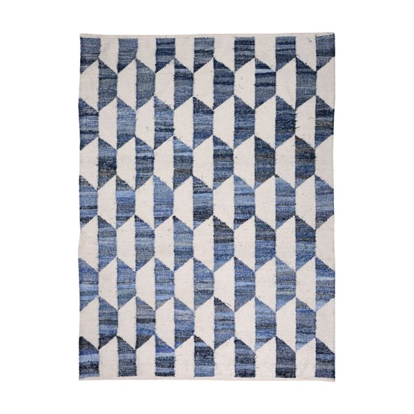 Wełniany dywan Cooper Blue/Ivory, 160x230 cm