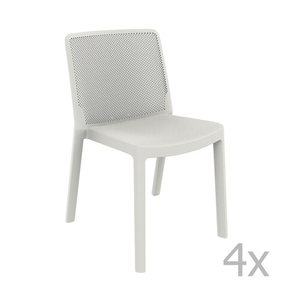 Zestaw 4 białych krzeseł ogrodowych Resol Fresh Garden