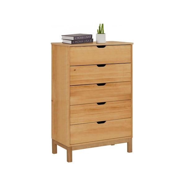 Wysoka komoda z litego drewna sosnowego w naturalnym kolorze 113x39 cm Post – Støraa-image-2