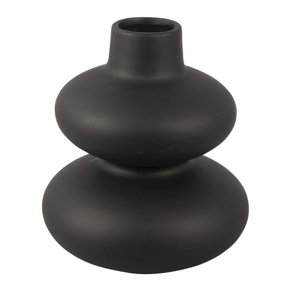 Czarny ceramiczny wazon Karlsson Circles, wys. 19,4 cm