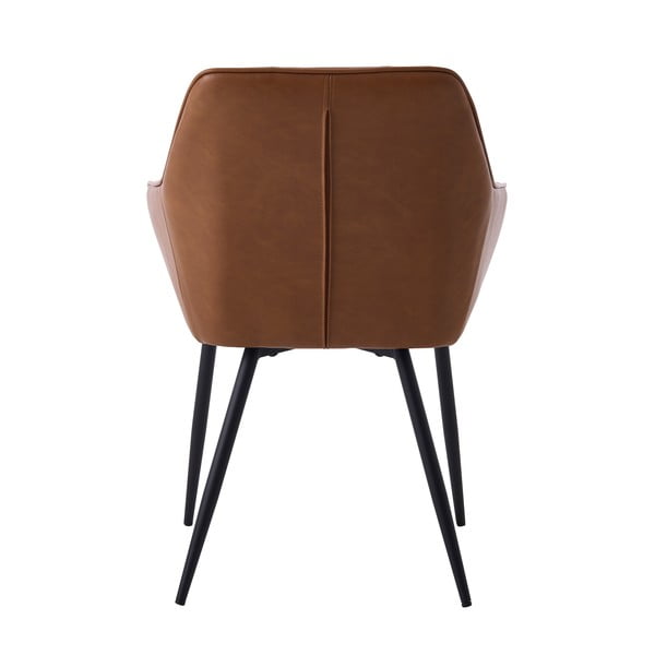 Brązowe tapicerowane fotele jadalniane zestaw z podłokietnikami 2 szt. Nolan Square – Unique Furniture-image-2