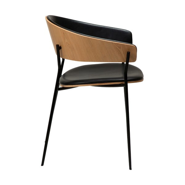 Czarny/w jasnym naturalnym kolorze fotel jadalniany z podłokietnikami Crib – DAN-FORM Denmark-image-3