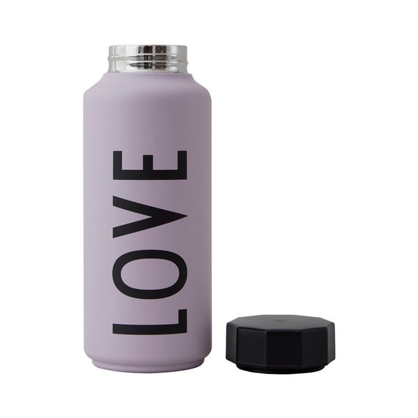 Fioletowa butelka termiczna Design Letters Love, 500 ml-image-1